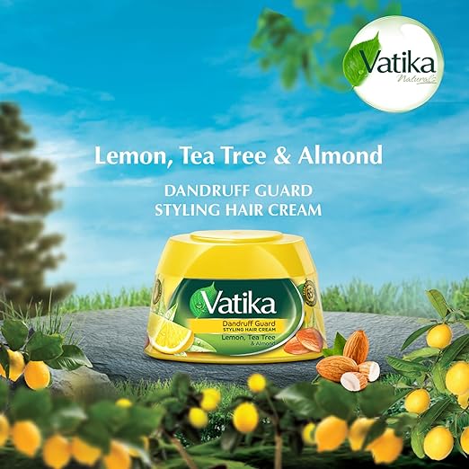 Vatika Naturals Dandruff Guard Styling Hair Cream with Lemon, Tea Tree & Almond