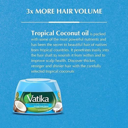 Vatika Natural Tropical Coconut Styling Hair Cream for Weak & Limp Hair