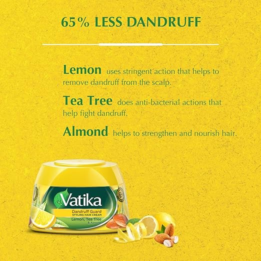 Vatika Naturals Dandruff Guard Styling Hair Cream with Lemon, Tea Tree & Almond