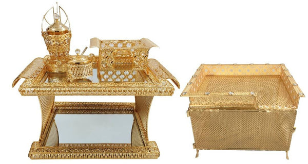 Modern Design Luxury Coffee Table Set with Iron, Glass & Crystal (FT764SET)