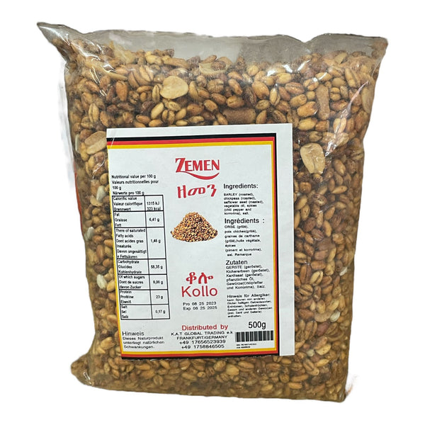 ZEMEN Ethiopian/Eritrea Roasted Barley Snack 500g