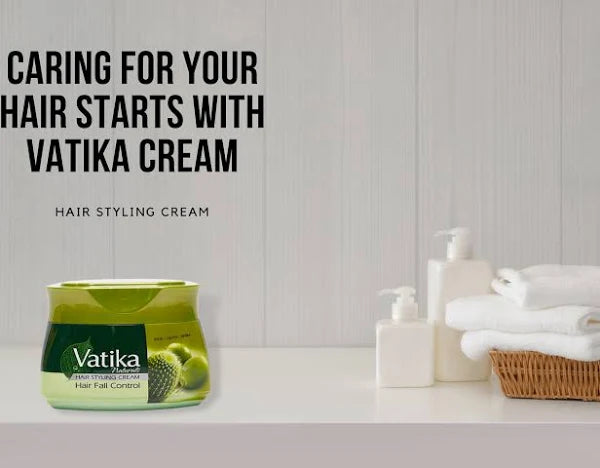 Vatika Naturals Nourish & Protect Styling Hair Cream for Hair fall Enriched With Olive, Cactus & HennaHenna, Almond,